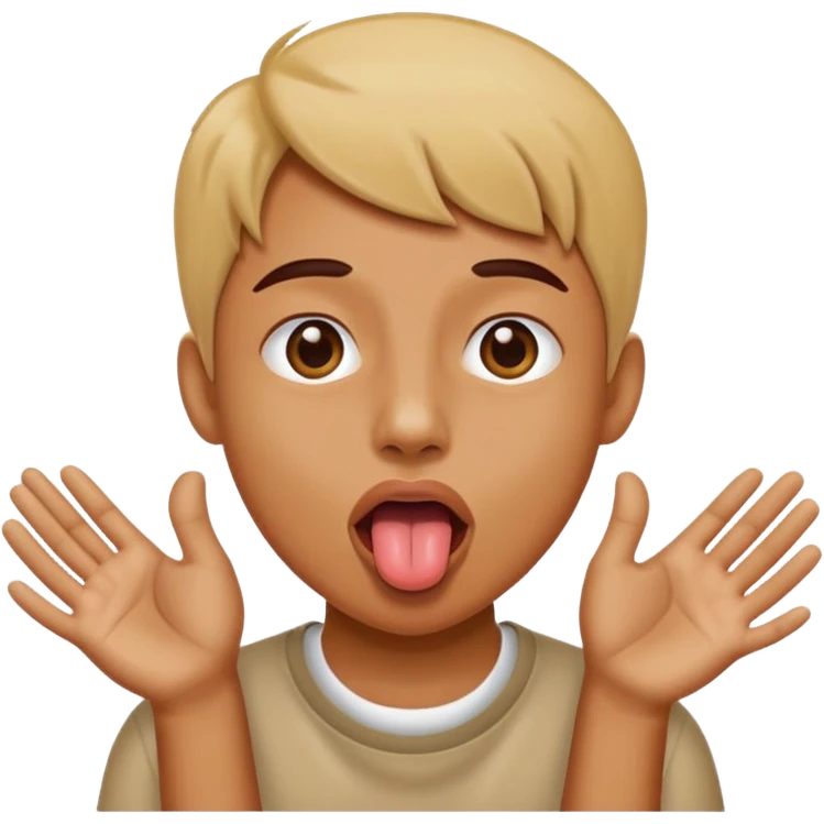 Face stick tongue out with hands emoji