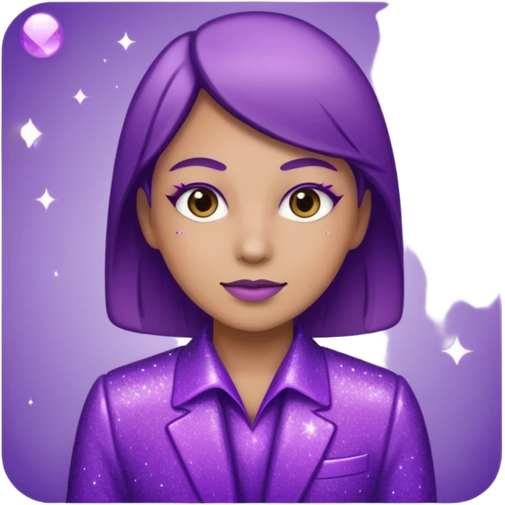 supervisor wearing glitter purple glittery clothes emoji