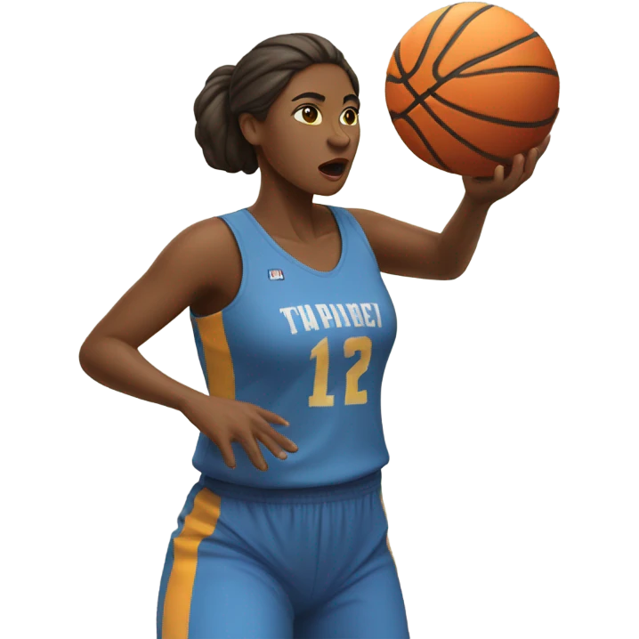 a women that is shooting a basketball  emoji