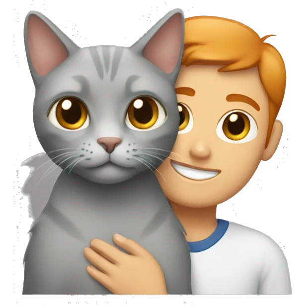 A grey cat with Ginger owner emoji
