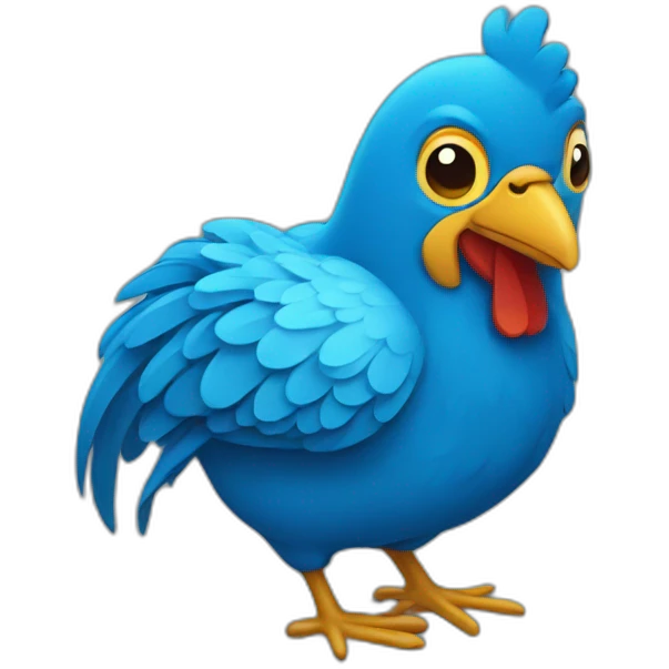 Un pollito azul emoji