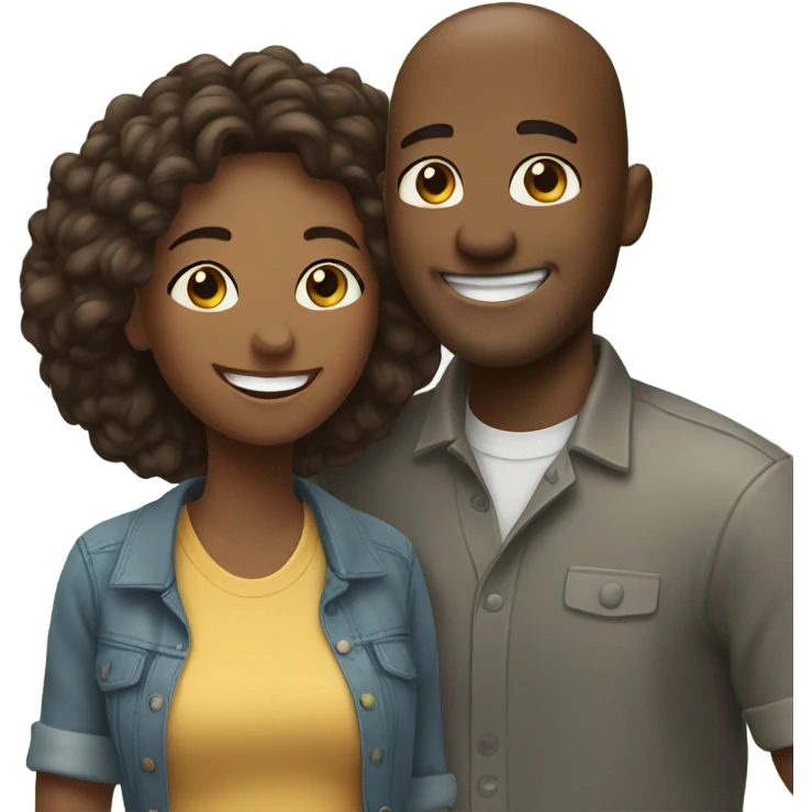 smiling couple outdoors emoji