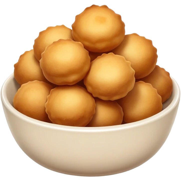 round fried crispy dough balls in a bowl emoji