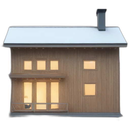 iconic scandinavian architecture wood holiday home from the front emoji