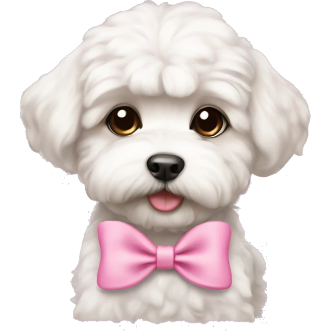 Schichon puppy pink bow  emoji
