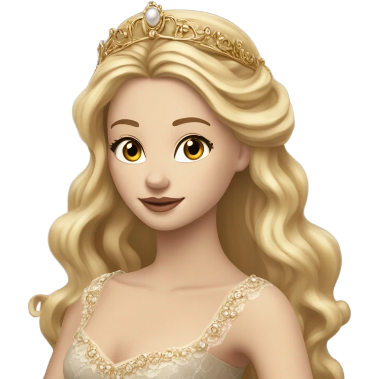 Shakespearean princess, blonde hair emoji