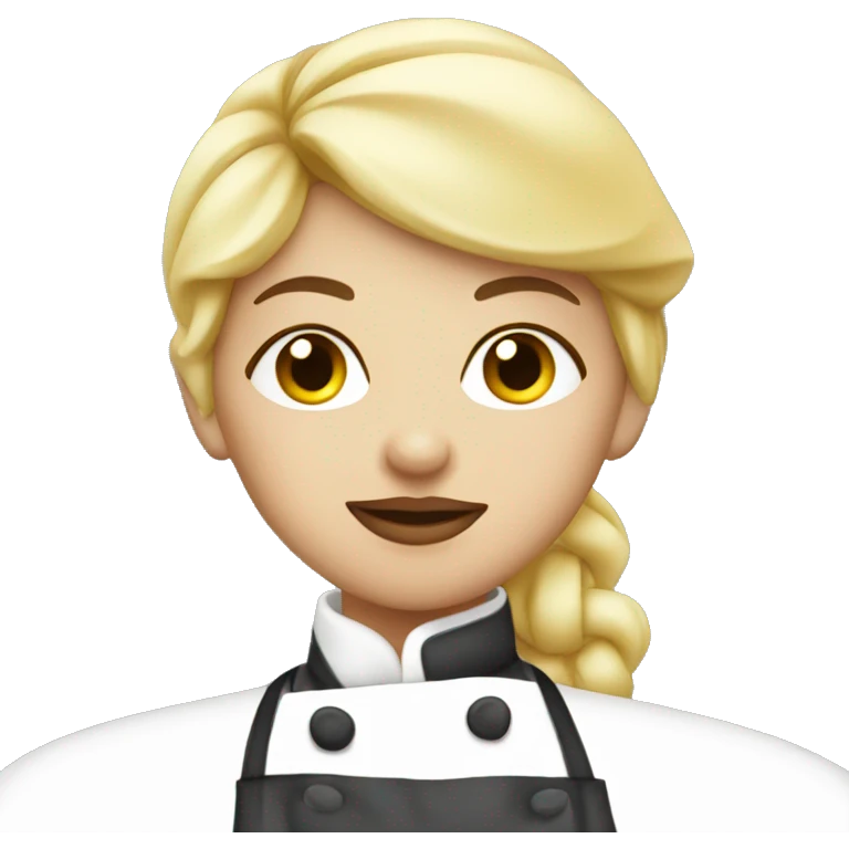 Blonde girl chef blowing a kiss lips emoji