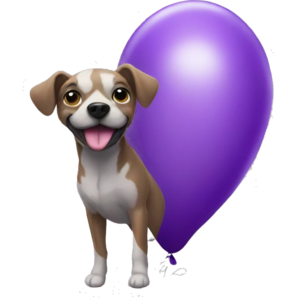 purple dog balloon emoji