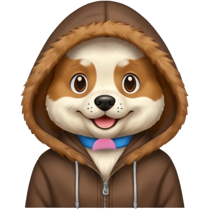 Dog wearing a hoodie  emoji