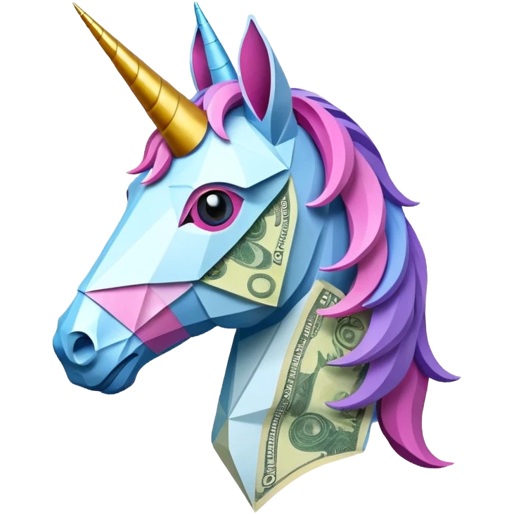 единорог из купюр, no background emoji