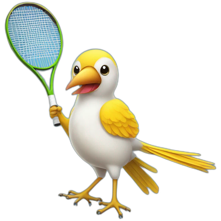 Playing tennis bird emoji