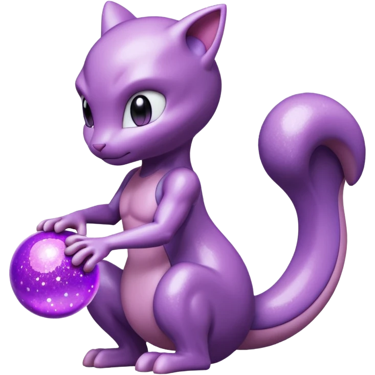 Pokemon legendary glitter purple and pink mewtwo emoji