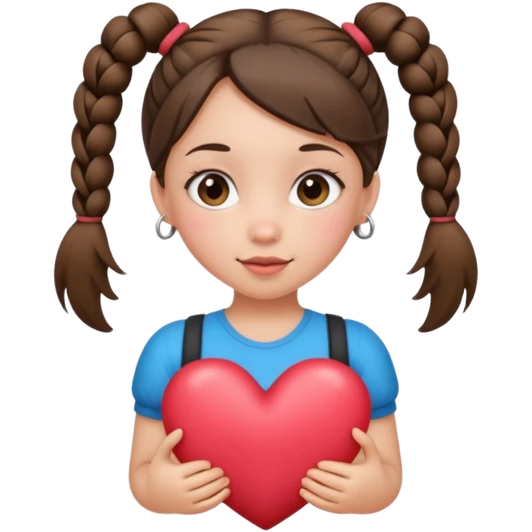 Her hair is in pigtails and her pubic hair is shaped like a heart.  She has wide hips emoji