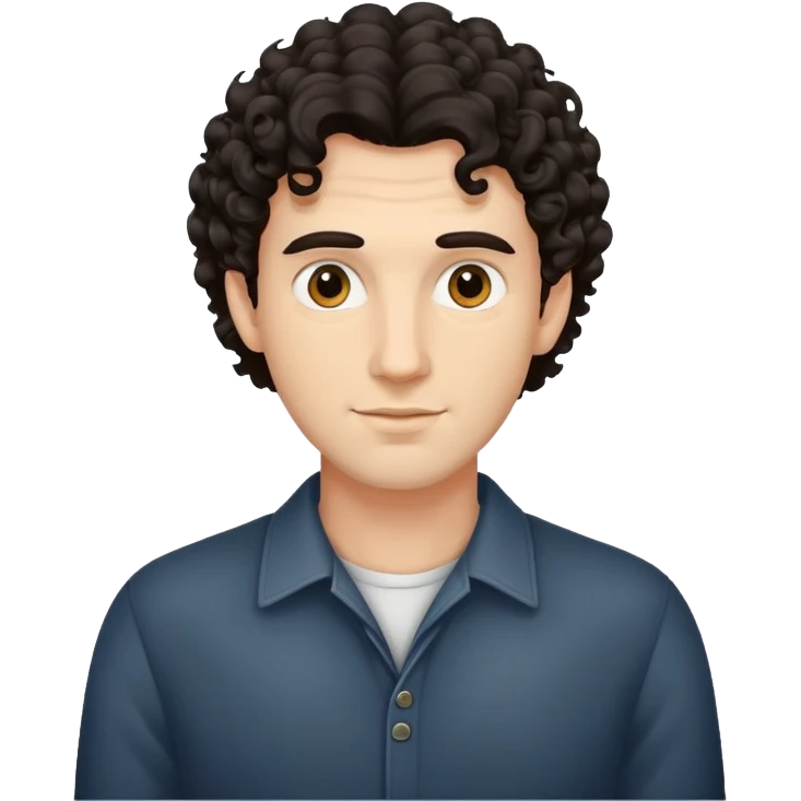 Tall man with curly hair emoji