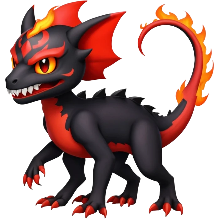 Salandit-Noibat-Litten-Hybrid with a white skull-face (Full body) emoji