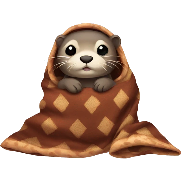 otter cozy in blanket emoji