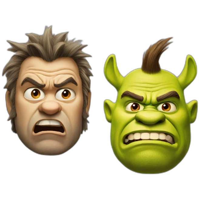 Angry Shrek and Donkey emoji