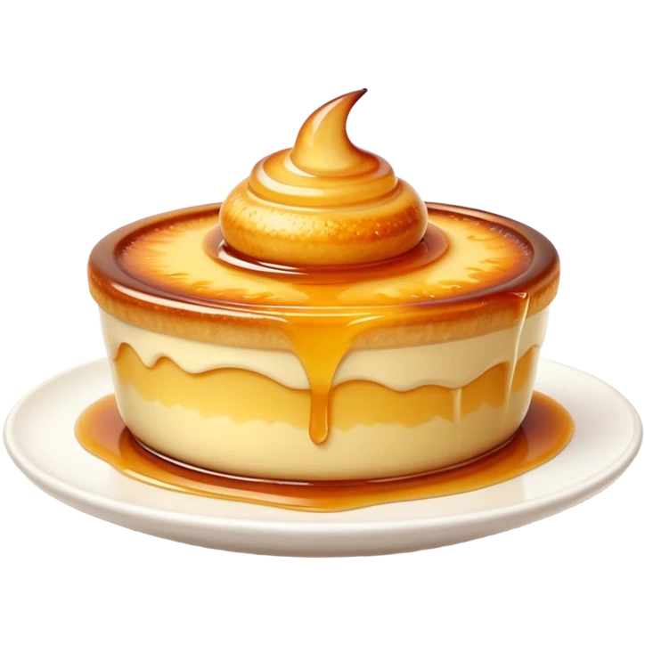 Cinematic Realistic Cr√®me Br√ªl√©e Dessert Emoji, depicted as a rich custard with a perfectly caramelized sugar top rendered with exquisite textures and warm, inviting lighting. emoji