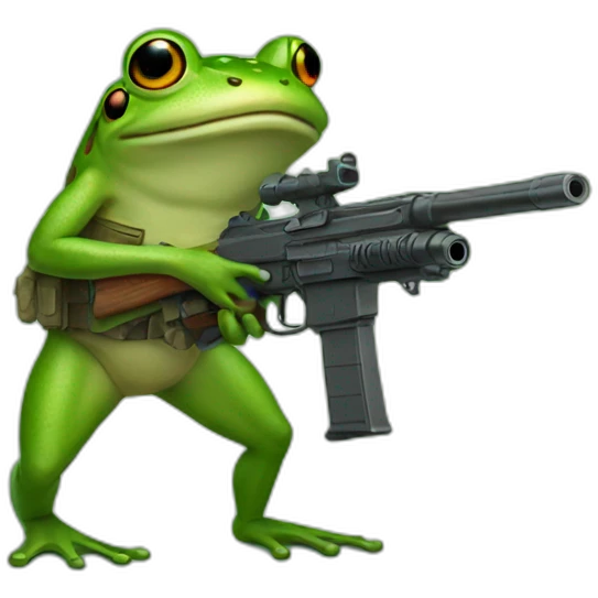 frog with a gun emoji