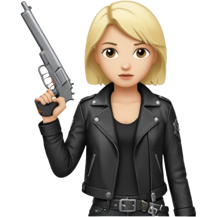 blonde rockstar holding a gun emoji