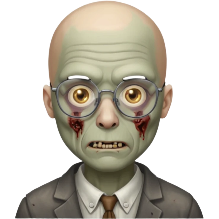 bald zombie with glasses emoji