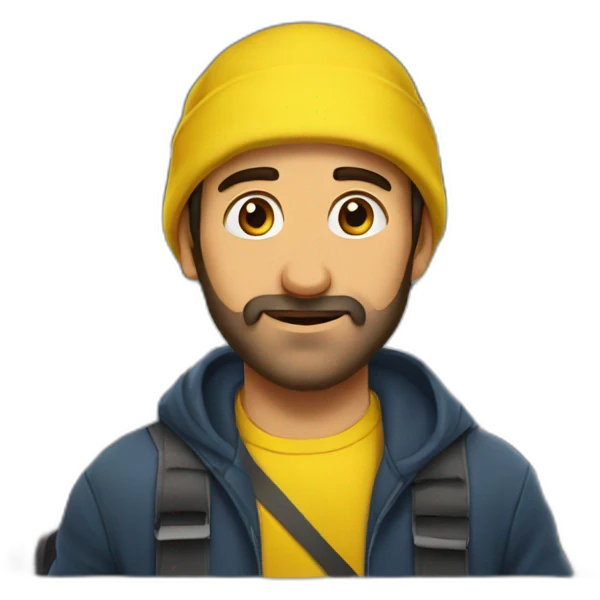Armenian men in yellow clothing in the bus emoji