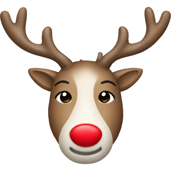 Reindeer with red nose cozy emoji