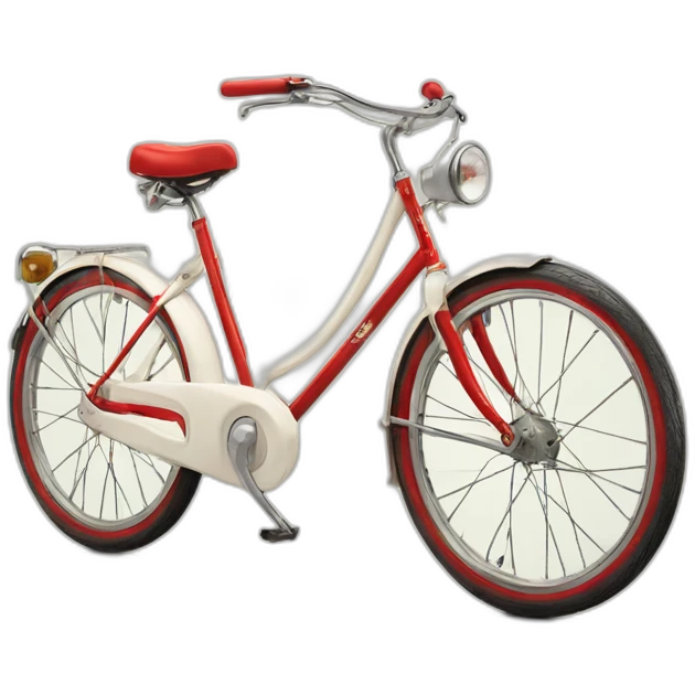 one peugeot vintage white & red bike emoji