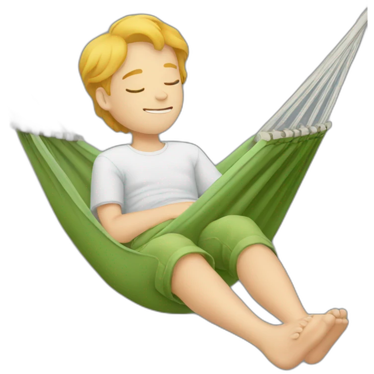 a white kid laying in hammock emoji