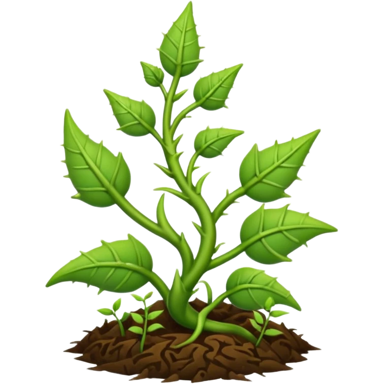 green vines with thorns sprouting from the ground emoji
