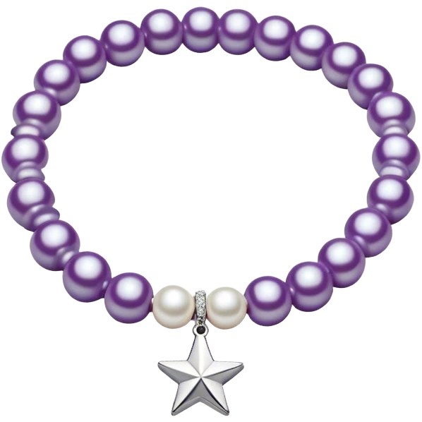Pearl bright purple braclet with star in middle emoji