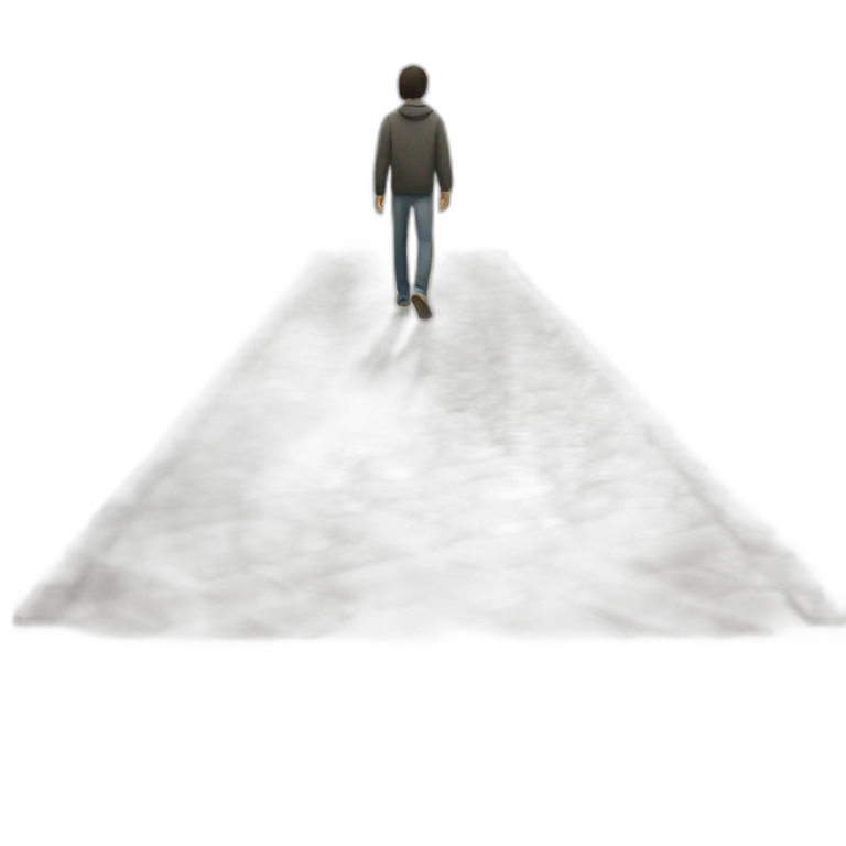 drawing person walking a path in perspective emoji