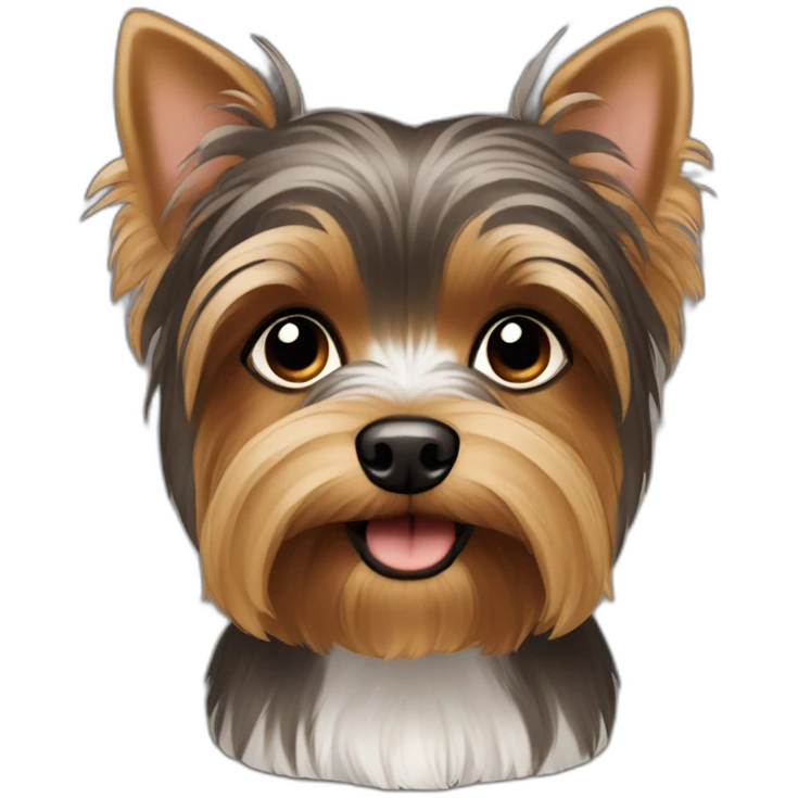 Deep Brown and white Yorkshire Terrier emojis  emoji