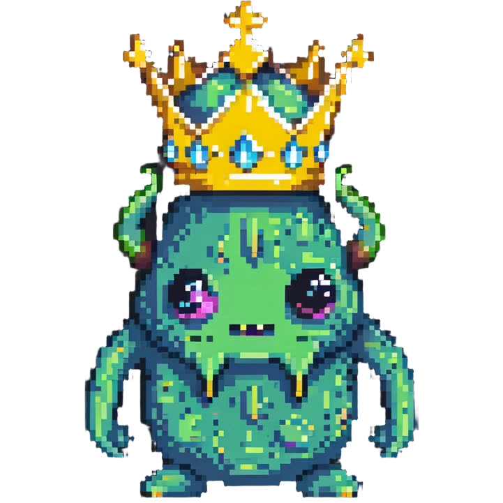 slime monster with a crown emoji