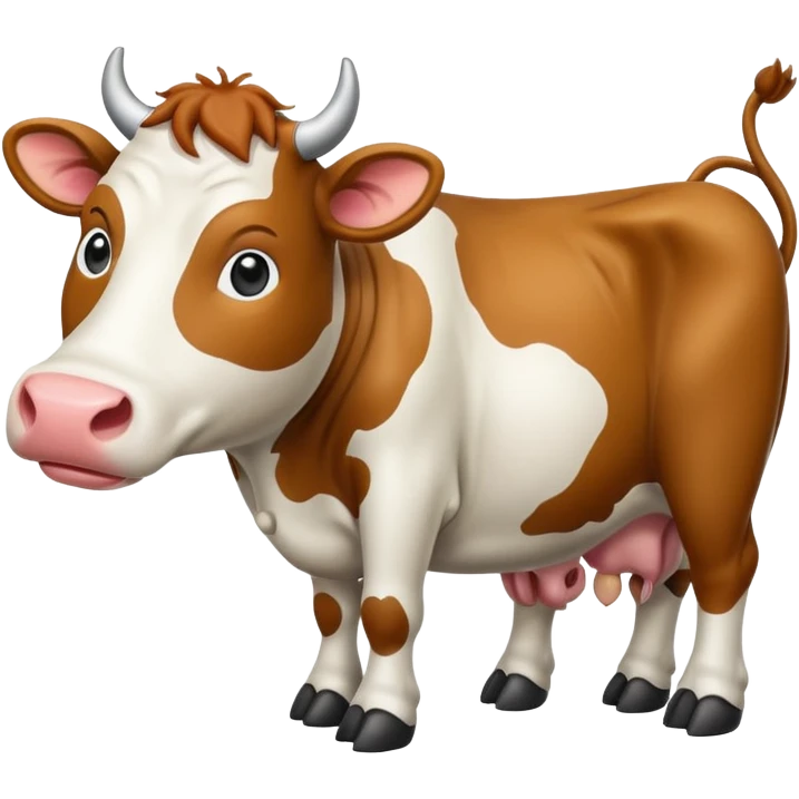 Un emoji de vaca combinado con Saturno y que tenga pies emoji