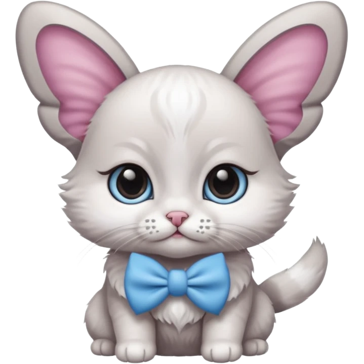 Bébé chat avec un noeud papillon rose emoji