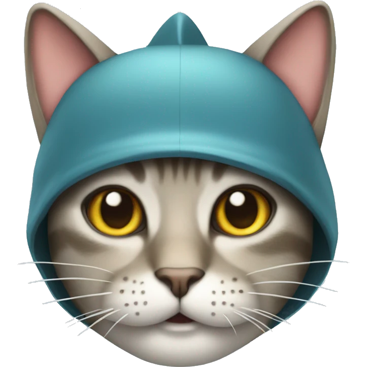 Cat with shark hat emoji