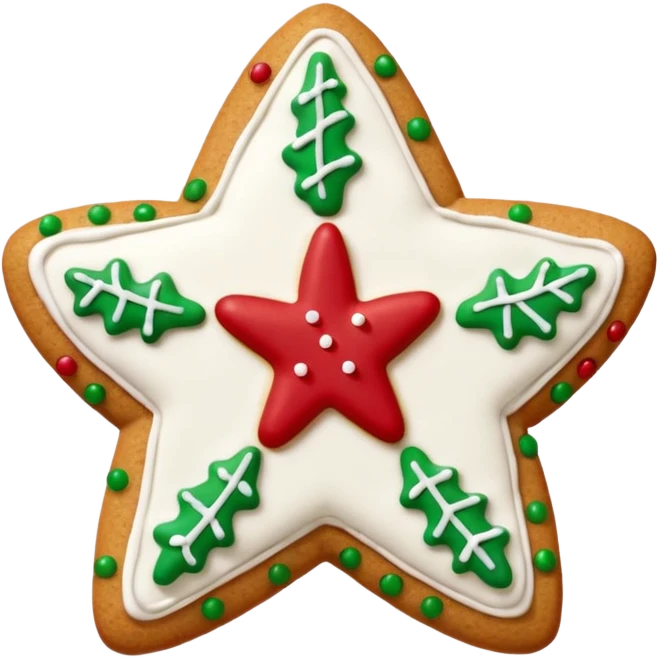 christmas ginger star cookie emoji