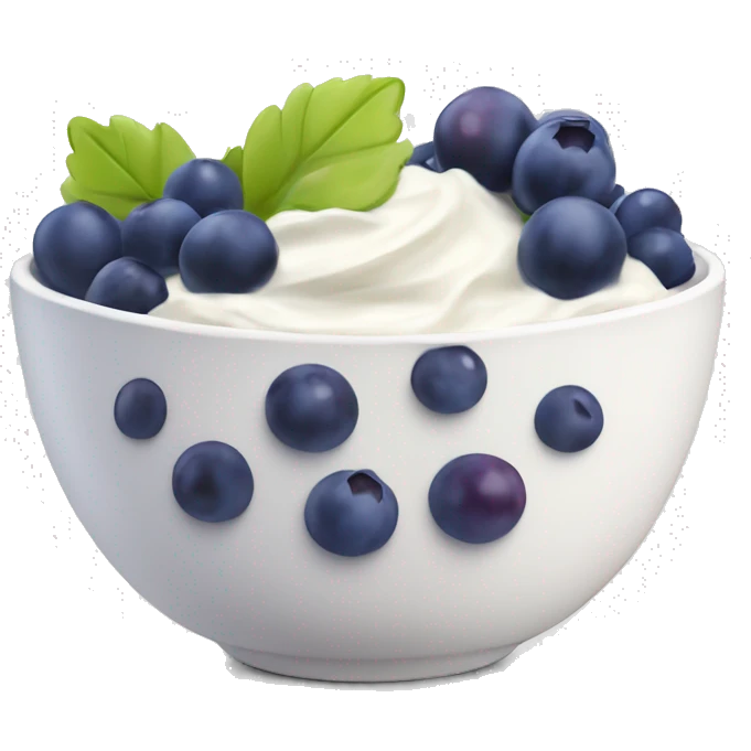 yoghurt bowl with grapes and blueberries emoji