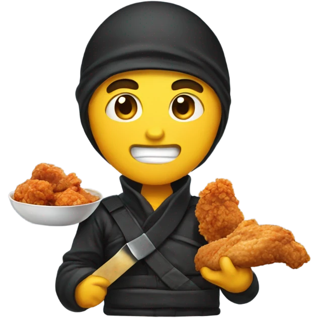 Ninja eating fried chicken emoji