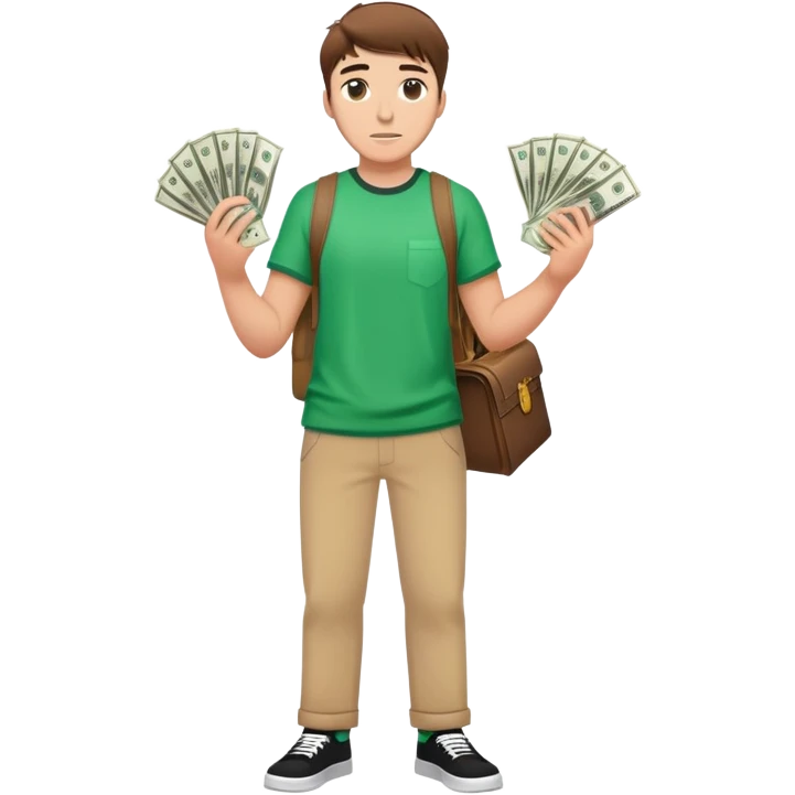 Mr beast  full body standingwith cash emoji