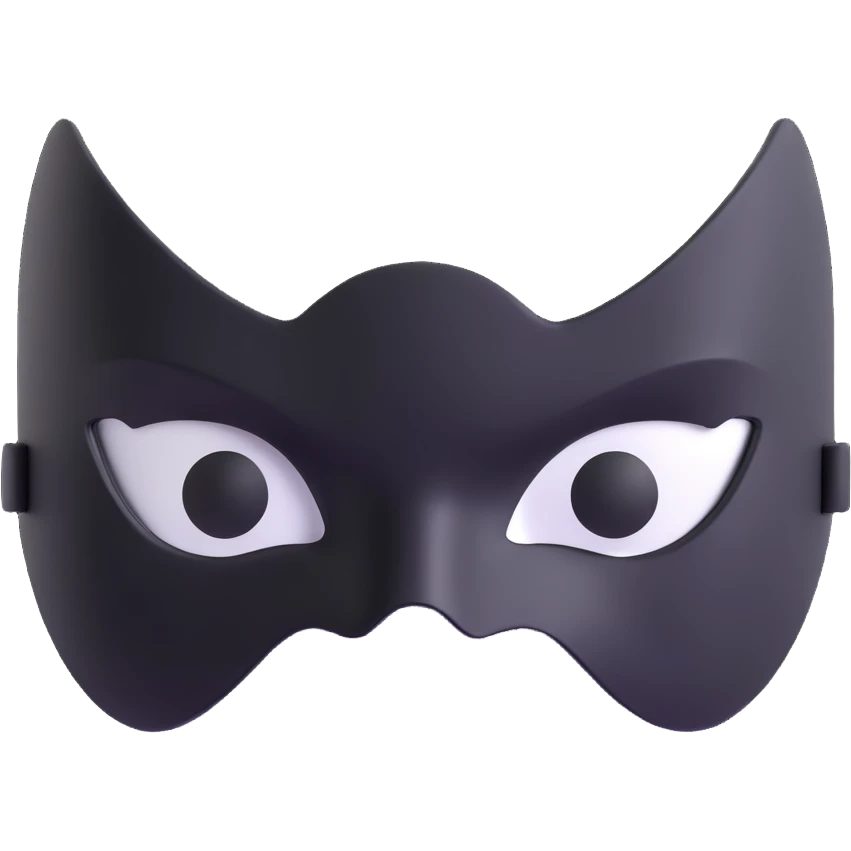 simple black superhero eye mask emoji