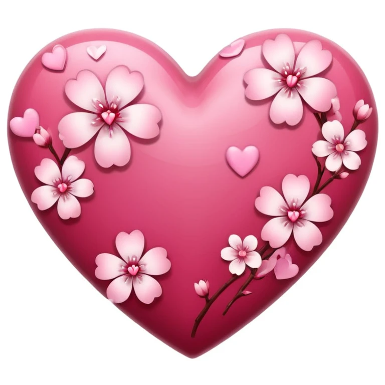 heart with sakura and checkered pattern emoji