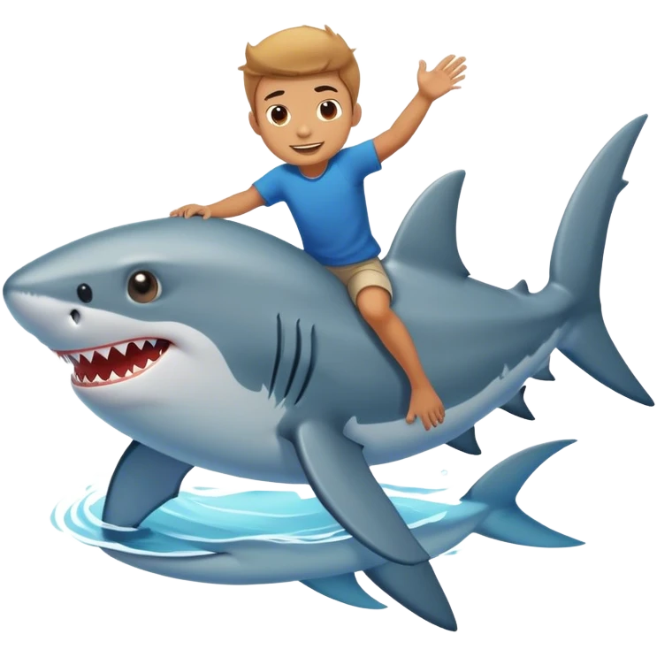Boy riding shark emoji