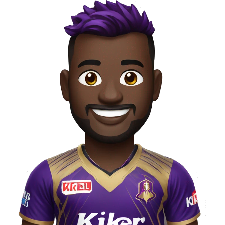 andre russell in KKR Jersey  emoji