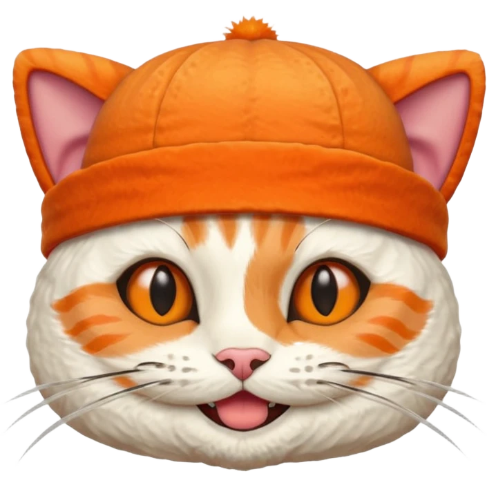 happy cat wearing a hat made only out of sushi emoji