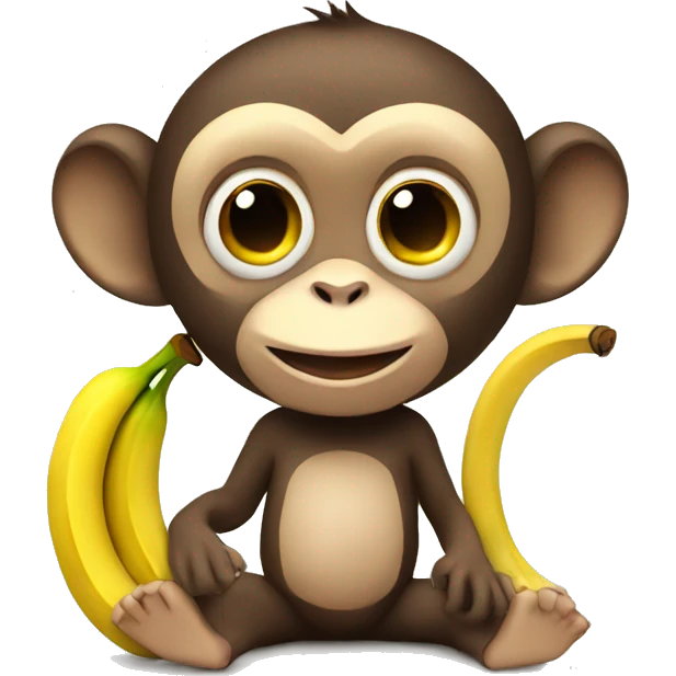 Monkey with banana  emoji