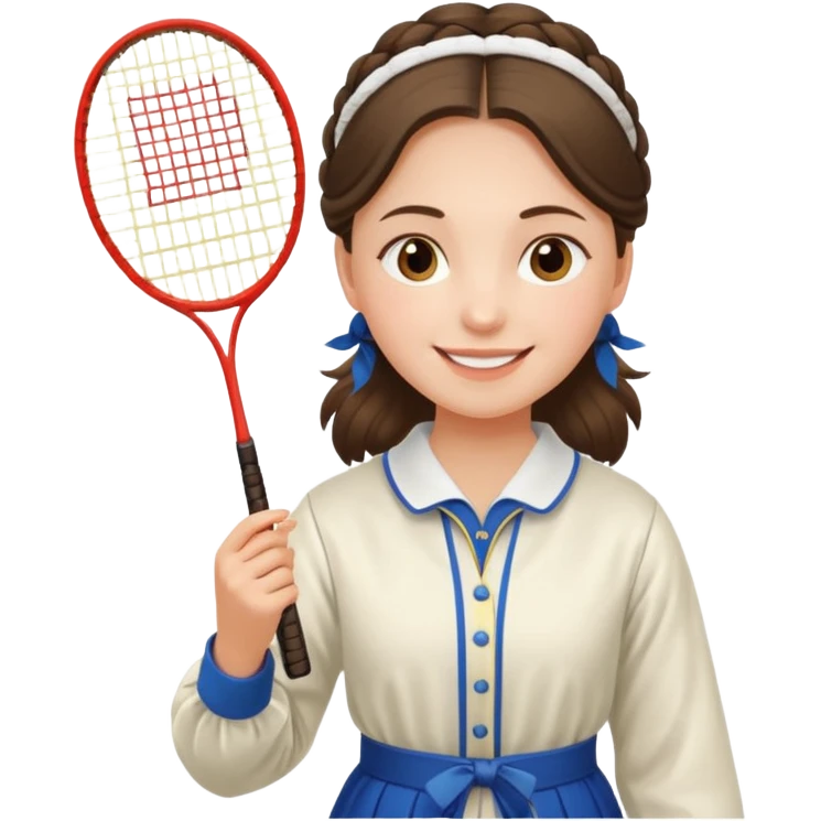 ancient russia girl with 1 badminton racket emoji