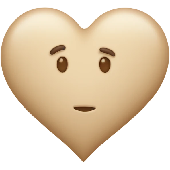 Beige heart with beige little heart emoji