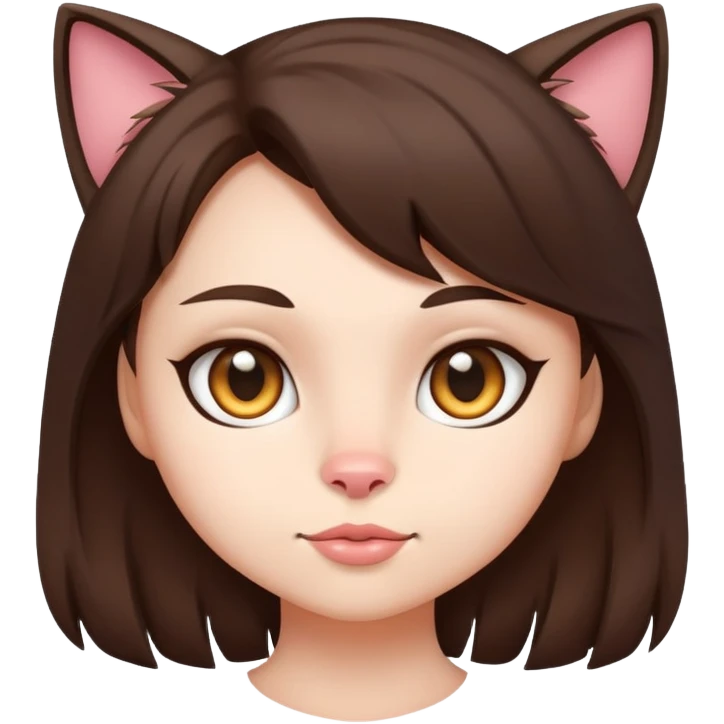 Брюнетка кошкодевочка emoji
